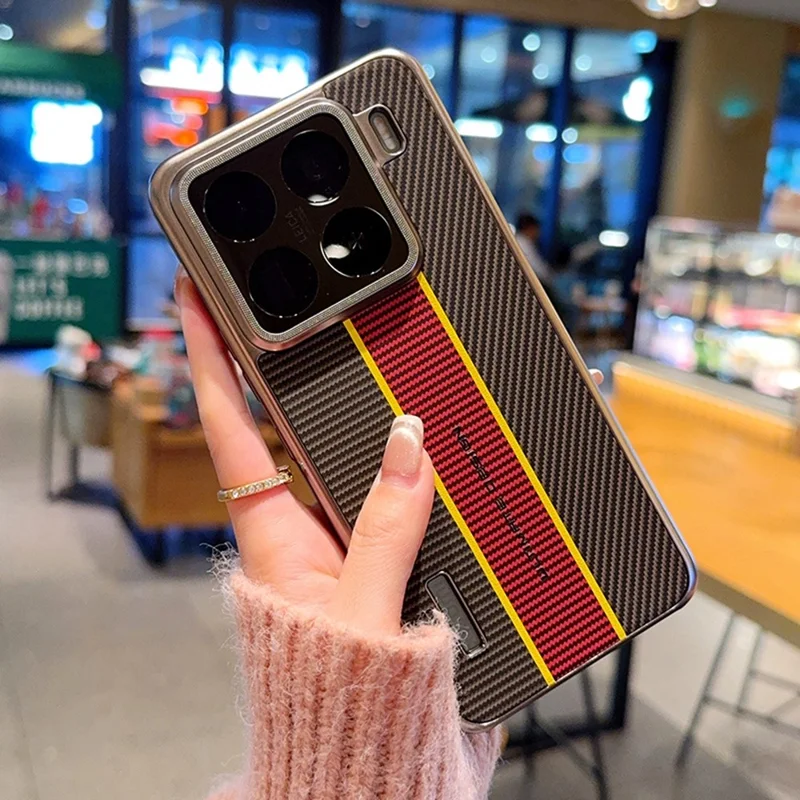 Für Xiaomi 15 Pro Hülle Fasertextur Leder + PC Handyhülle