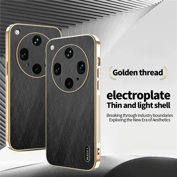 Funda KADEM para Oppo Find X8 Ultra 5G con Textura de Seda Electropulida de PU + TPU - Negro