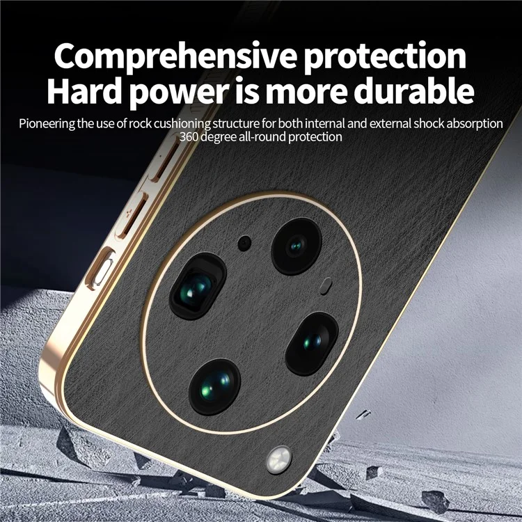Funda KADEM para Oppo Find X8 Ultra 5G con Textura de Seda Electropulida de PU + TPU - Negro