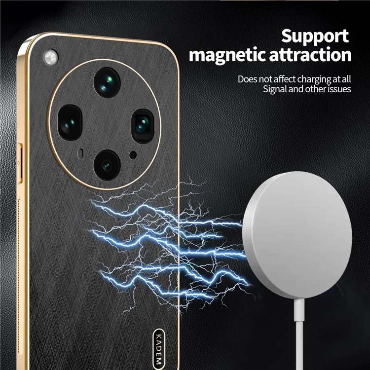 Funda KADEM para Oppo Find X8 Ultra 5G con Textura de Seda Electropulida de PU + TPU - Negro