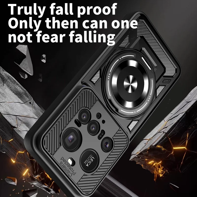 For Xiaomi 15 Ultra Magnetic Case Rotating Kickstand TPU + PC Phone Cover - Black