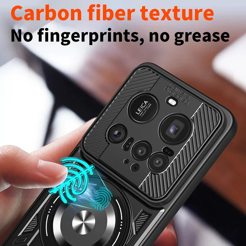 For Xiaomi 15 Ultra Magnetic Case Rotating Kickstand TPU + PC Phone Cover - Black