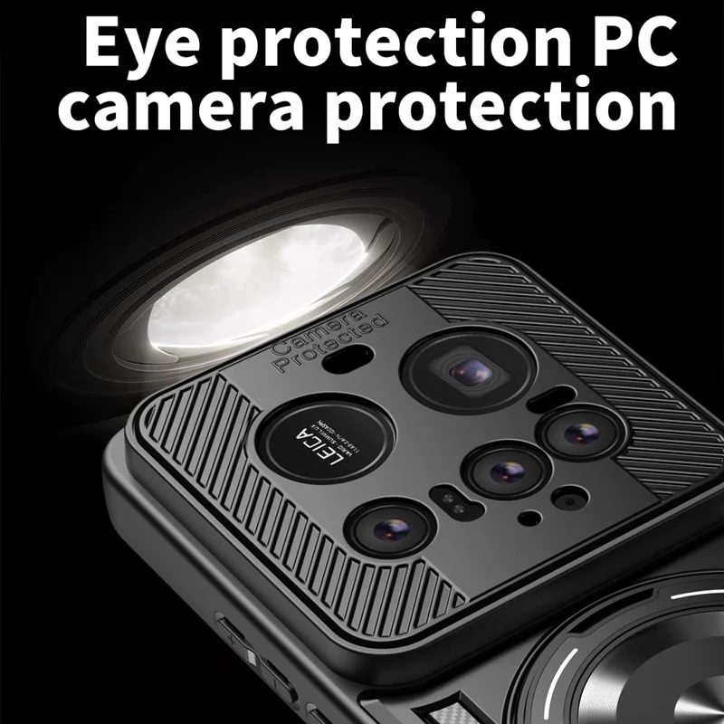 For Xiaomi 15 Ultra Magnetic Case Rotating Kickstand TPU + PC Phone Cover - Black