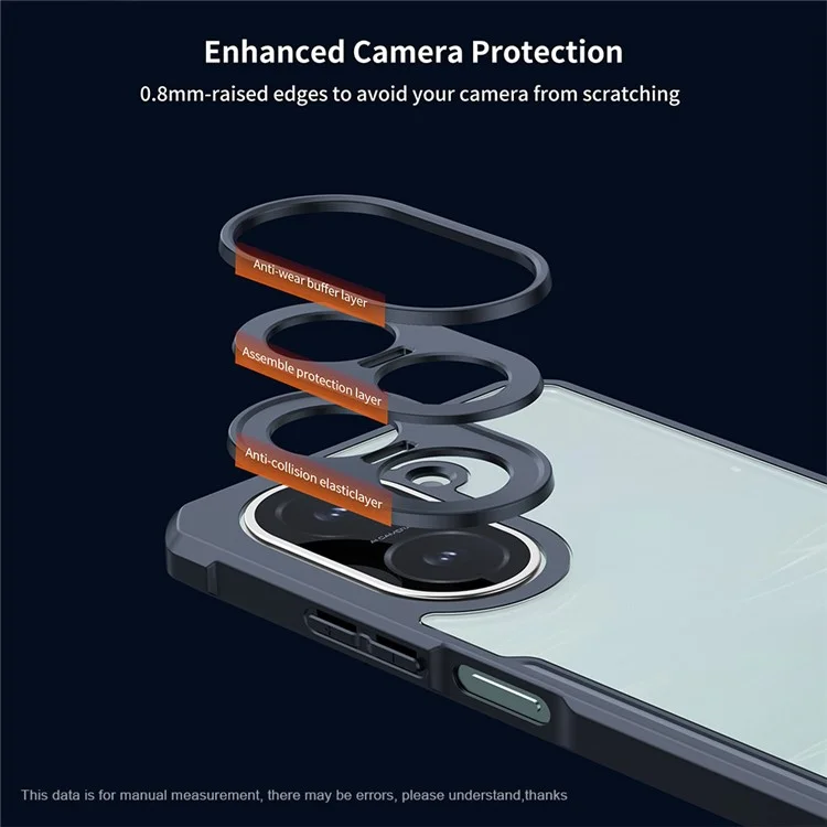 XUNDD für Xiaomi Redmi A5 4G (171,7 mm) / Poco C71 4G Hülle Stoßfest TPU + Acryl Transparente Rückseite Handyhülle