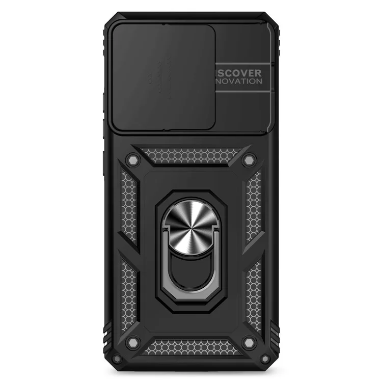 For Xiaomi Poco X7 Pro 5G / Redmi Turbo 4 5G Case PC + TPU Phone Cover with Lens Protection Kickstand - Black