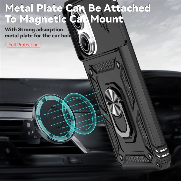 For Xiaomi Poco X7 Pro 5G / Redmi Turbo 4 5G Case PC + TPU Phone Cover with Lens Protection Kickstand - Black