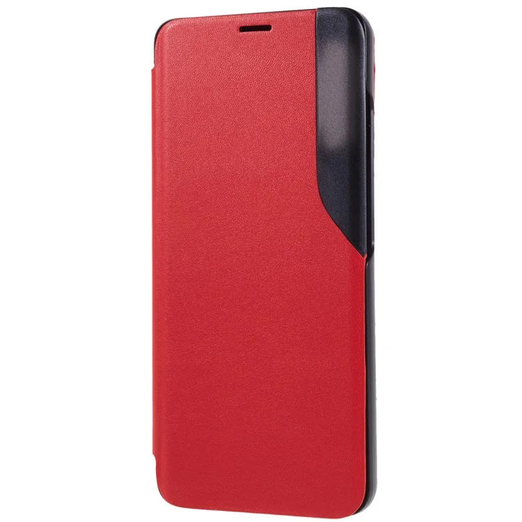 For Samsung Galaxy A32 4G (EU Version) Case View Window PU Leather Stand Cover - Red