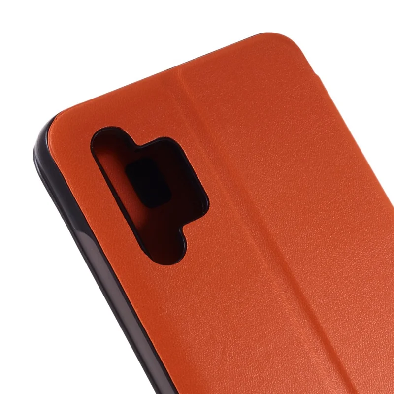 For Samsung Galaxy A32 4G (EU Version) Case View Window PU Leather Stand Cover - Orange