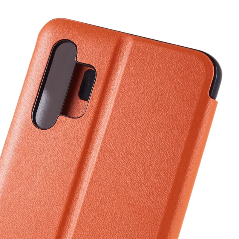For Samsung Galaxy A32 4G (EU Version) Case View Window PU Leather Stand Cover - Orange