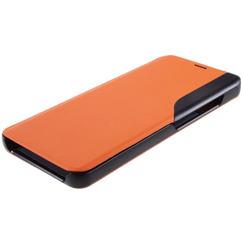 For Samsung Galaxy A32 4G (EU Version) Case View Window PU Leather Stand Cover - Orange
