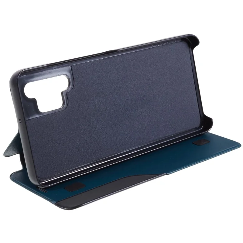 Étui pour Samsung Galaxy A32 4G (version UE) avec fenêtre de visualisation en cuir PU et support - Vert