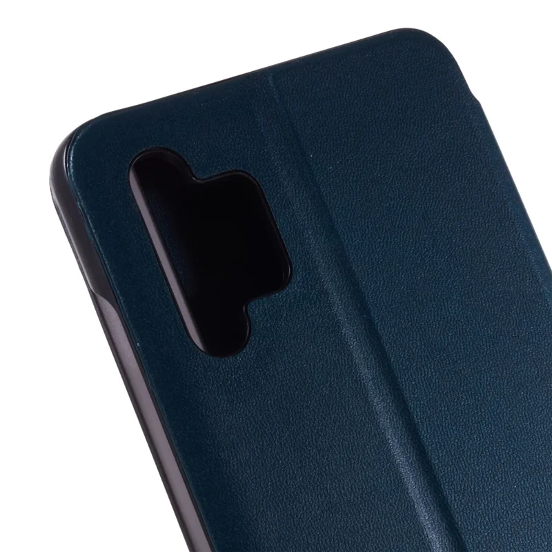 Étui pour Samsung Galaxy A32 4G (version UE) avec fenêtre de visualisation en cuir PU et support - Vert