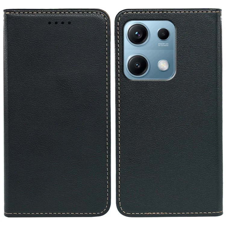 Capa Carteira para Xiaomi Redmi Note 14S 4G com Bloqueio RFID, Couro e Fechamento Magnético Forte - Preto