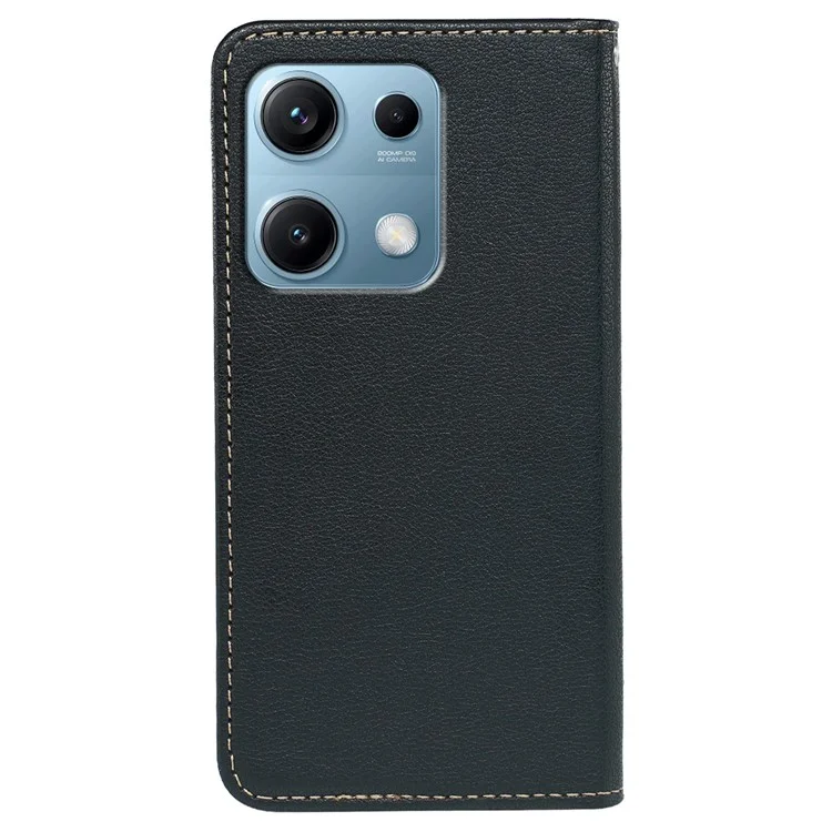 Capa Carteira para Xiaomi Redmi Note 14S 4G com Bloqueio RFID, Couro e Fechamento Magnético Forte - Preto