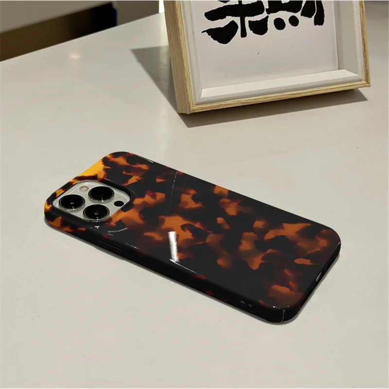 For iPhone 15 Pro Case Tortoiseshell Pattern Hard PC Shockproof Phone Cover