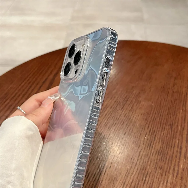 For iPhone 15 Pro Case IMD Ripple Pattern Hard PC Shockproof Phone Cover