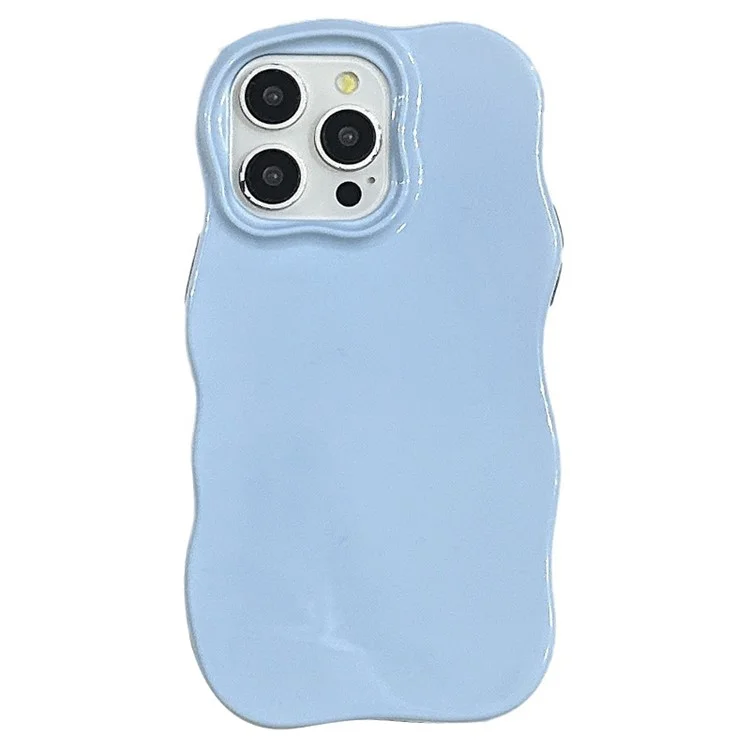 For iPhone 15 Pro Case Wavy Edge TPU + PC Anti Drop Phone Cover - Blue