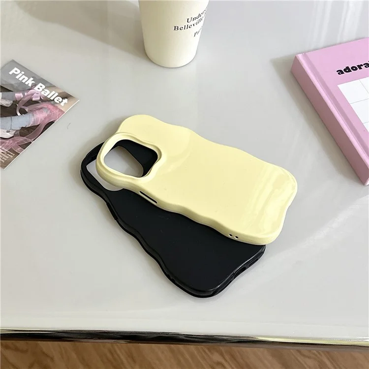 For iPhone 15 Pro Case Wavy Edge TPU + PC Anti Drop Phone Cover - Blue