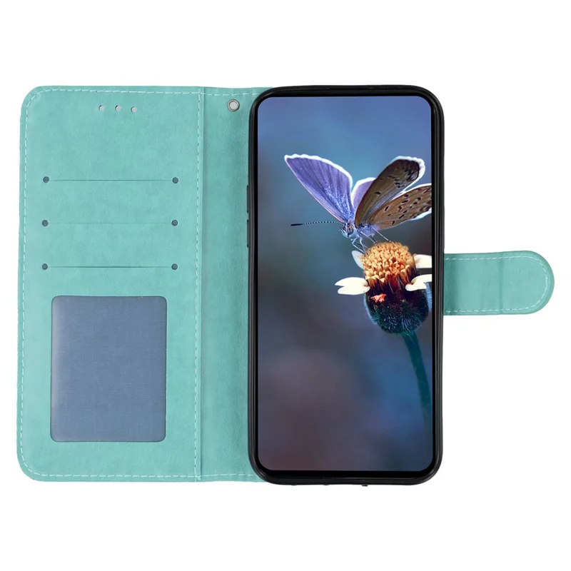 For Motorola Edge 50 Fusion 5G Case Lace Flowers PU Leather Flip Wallet Phone Cover - Green