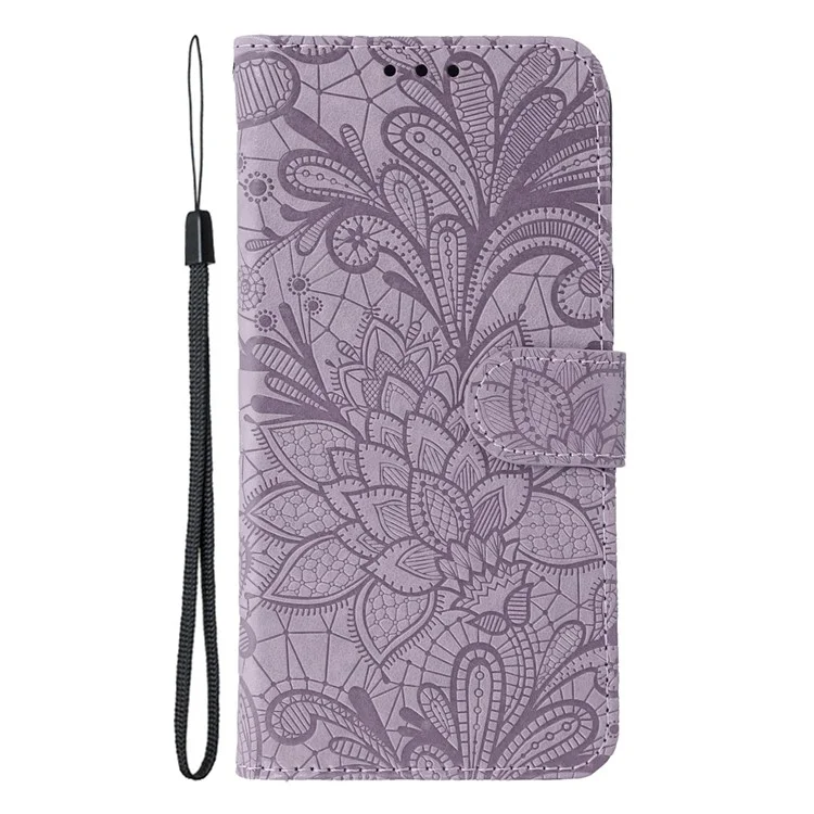 For Oppo Find X8 Pro 5G Case Lace Flowers PU Leather Flip Wallet Phone Cover - Purple