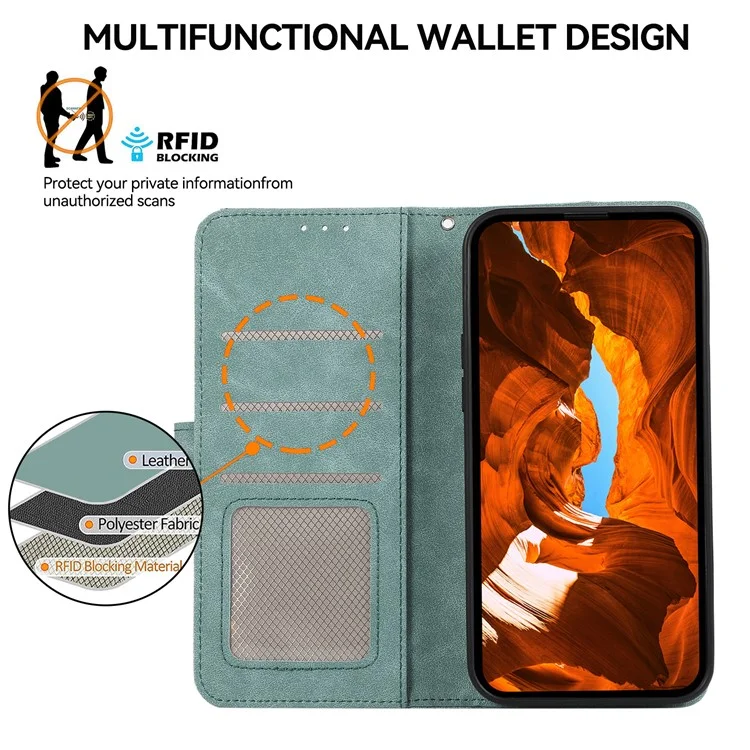 Чехол ABEEL для Motorola Edge 60 Fusion 5G с цветными вставками из кожи, с функцией защиты от RFID - Нежно-голубой