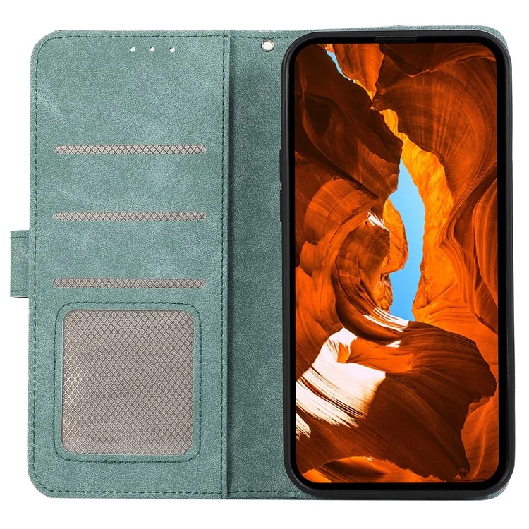 Чехол ABEEL для Xiaomi Redmi Note 14S 4G с цветными вставками из кожи, с функцией защиты от RFID - Нежно-голубой
