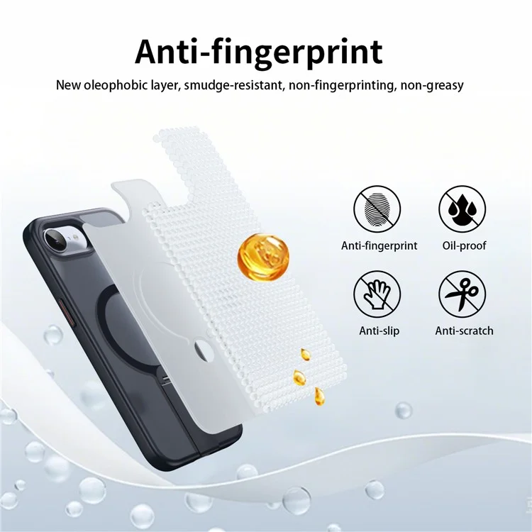 Capa para iPhone 16e Compatível com MagSafe com Suporte Giratório Reto TPU + PC Capa de Celular Fosca - Preto