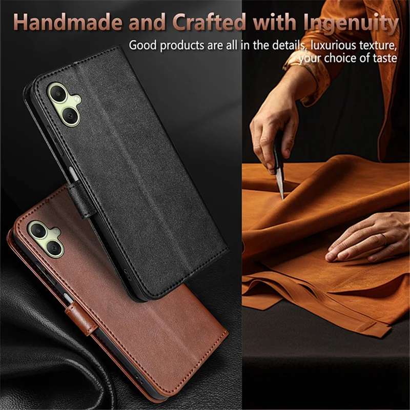 AZNS Per Samsung Galaxy A06 4G Cover Antigraffio in Pelle PU con Supporto Portafoglio - Marrone