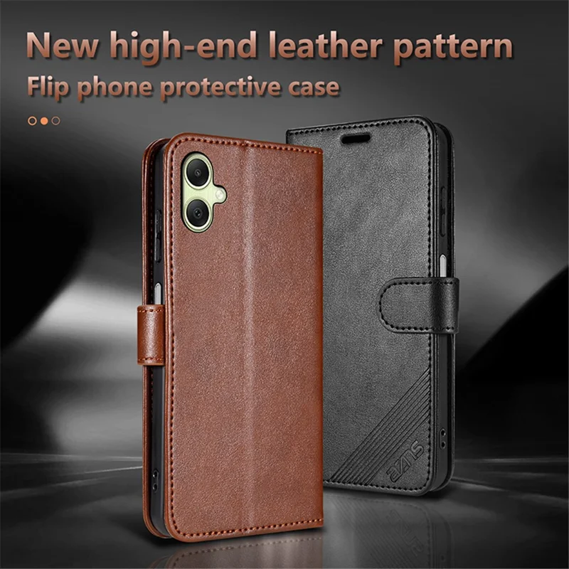 AZNS Per Samsung Galaxy A06 4G Cover Antigraffio in Pelle PU con Supporto Portafoglio - Marrone