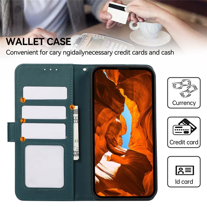 For Xiaomi Redmi Note 14S 4G Case RFID Blocking Flip Leather Phone Cover - Green
