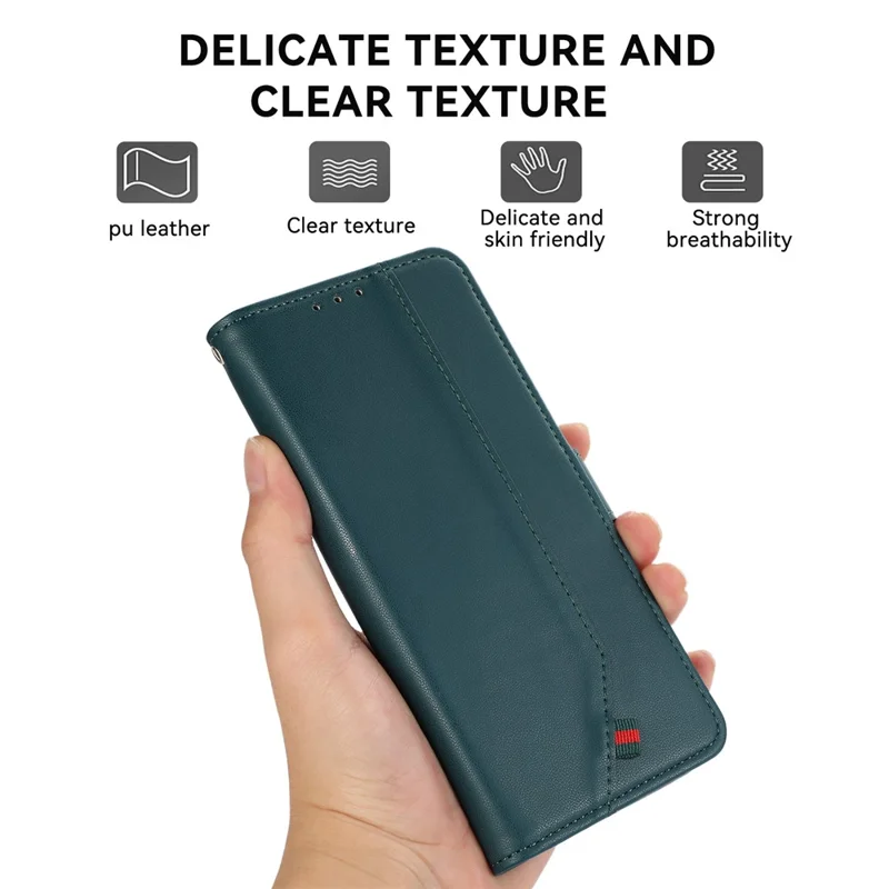 For Xiaomi Redmi Note 14S 4G Case RFID Blocking Flip Leather Phone Cover - Green
