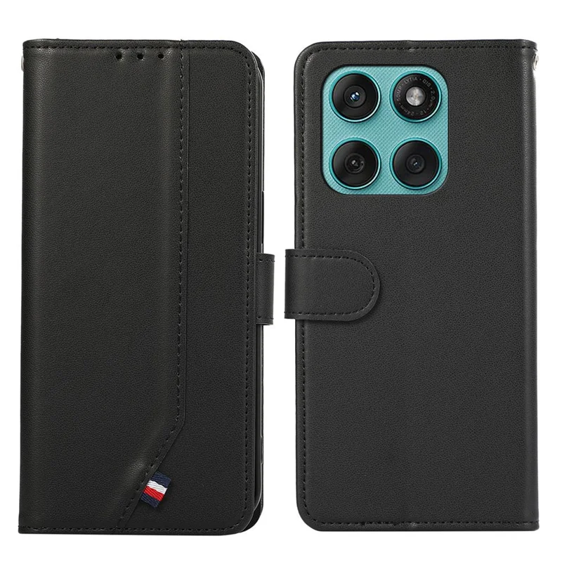 Til Motorola Edge 60 5G / 60 Fusion 5G Etui med RFID-blokerende foldet læderdæksel - Sort