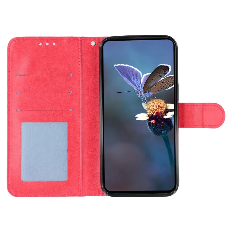 Für Samsung Galaxy Xcover7 Hülle Spitzenblumen PU-Leder Flip Wallet Handyhülle - Rot