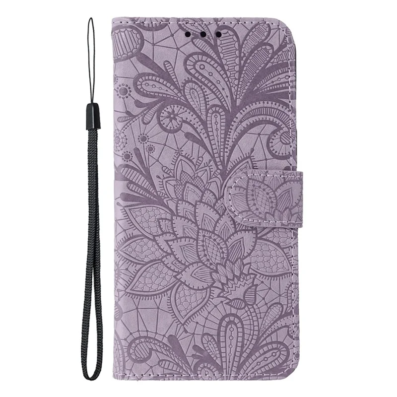 For Xiaomi 13T Pro  /  13T Case Lace Flowers PU Leather Flip Wallet Phone Cover - Purple