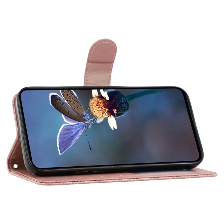 For Xiaomi 15 Pro Case Lace Flowers PU Leather Flip Wallet Phone Cover - Rose Gold