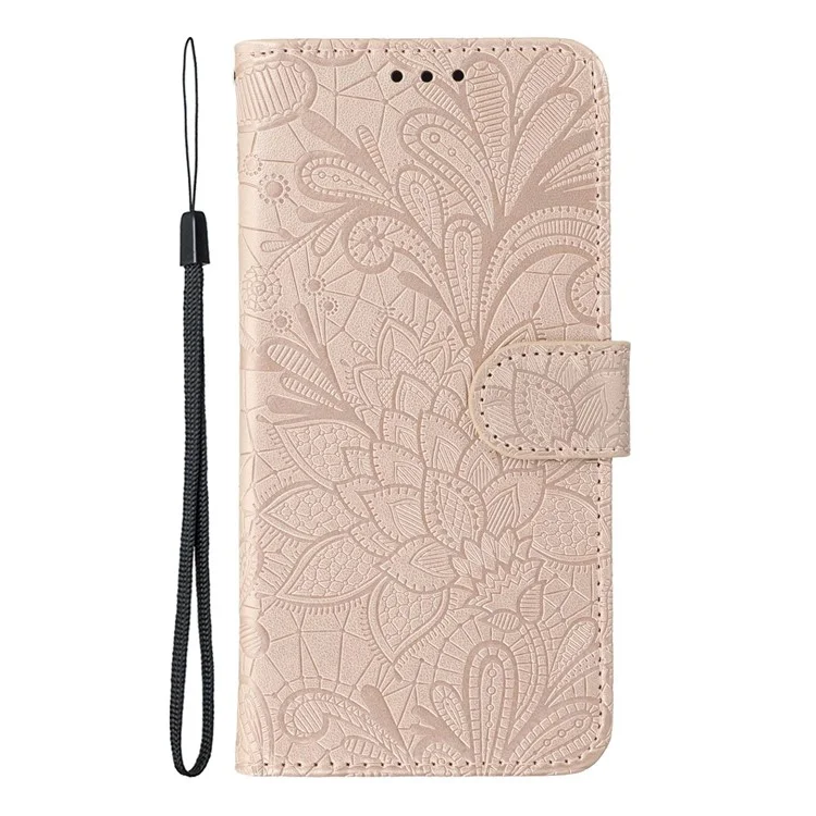 For Xiaomi 15 Pro Case Lace Flowers PU Leather Flip Wallet Phone Cover - Rose Gold