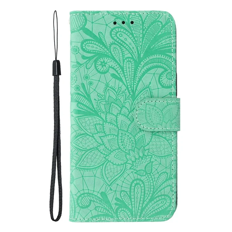 For OnePlus Nord 4 Case Lace Flowers PU Leather Flip Wallet Phone Cover - Green