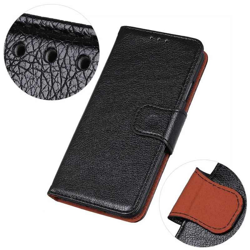 For Xiaomi Redmi Note 14S 4G Case Nappa Texture Split Leather Wallet Phone Cover - Black