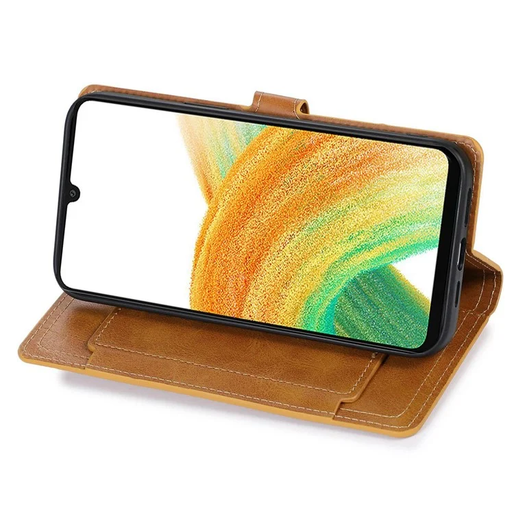 Étui à rabat en cuir avec porte-cartes pour Samsung Galaxy A26 5G - Orange