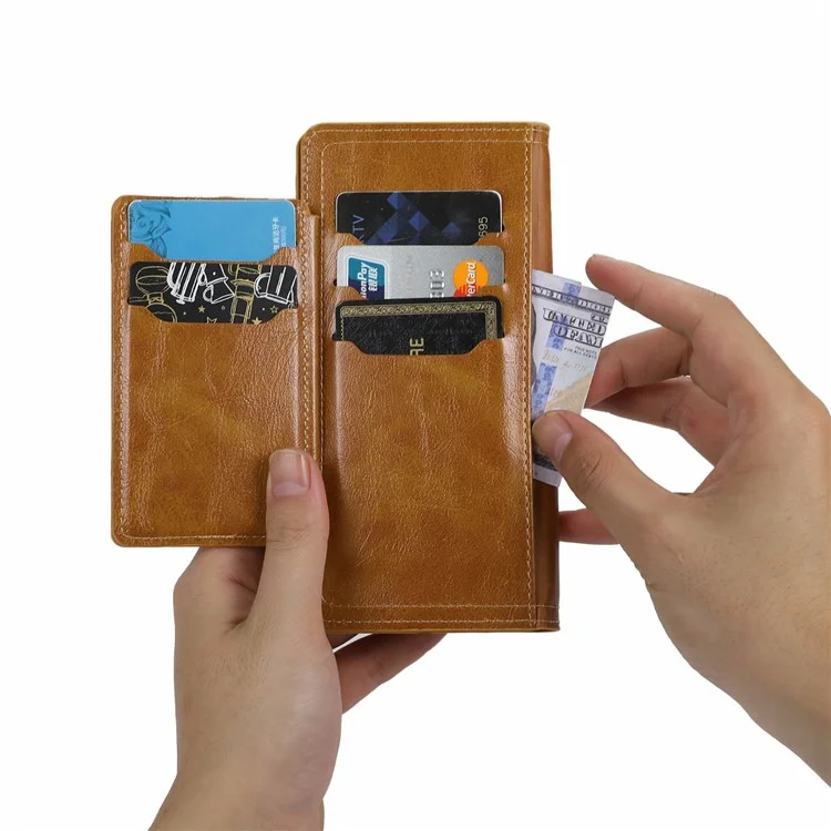 Étui à rabat en cuir avec porte-cartes pour Samsung Galaxy A26 5G - Orange