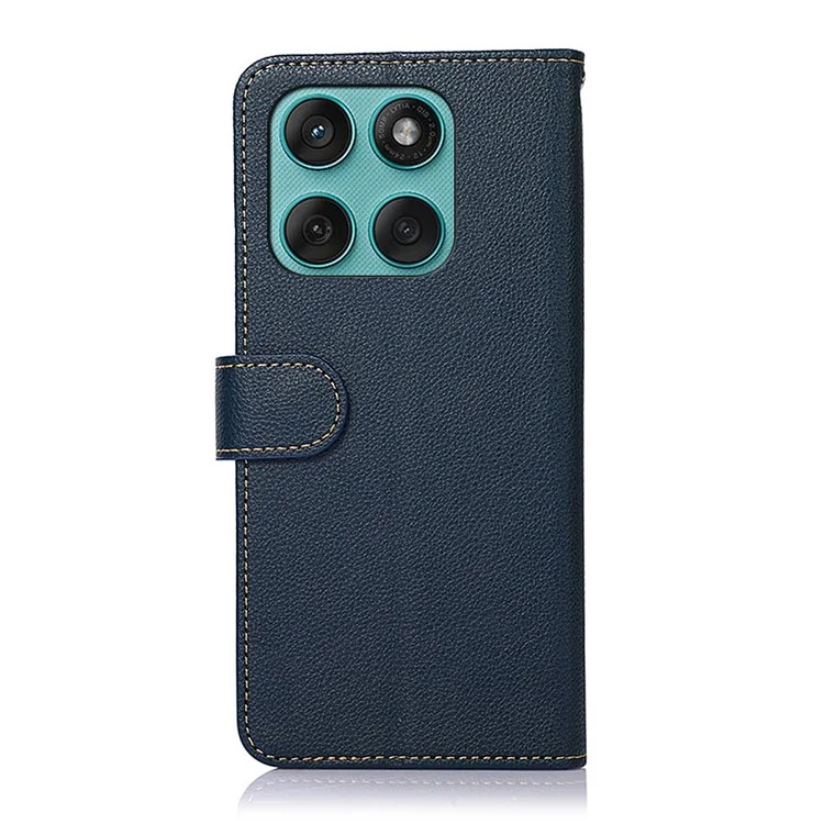 Capa Carteira KHAZNEH para Motorola Edge 60 Fusion 5G com Bloqueio RFID em Couro PU - Azul