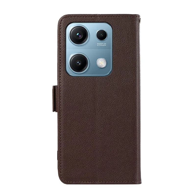 Capa ABEEL para Xiaomi Redmi Note 14S 4G com Textura de Couro Estilo Couro de Inhame, Bloqueio RFID - Marrom