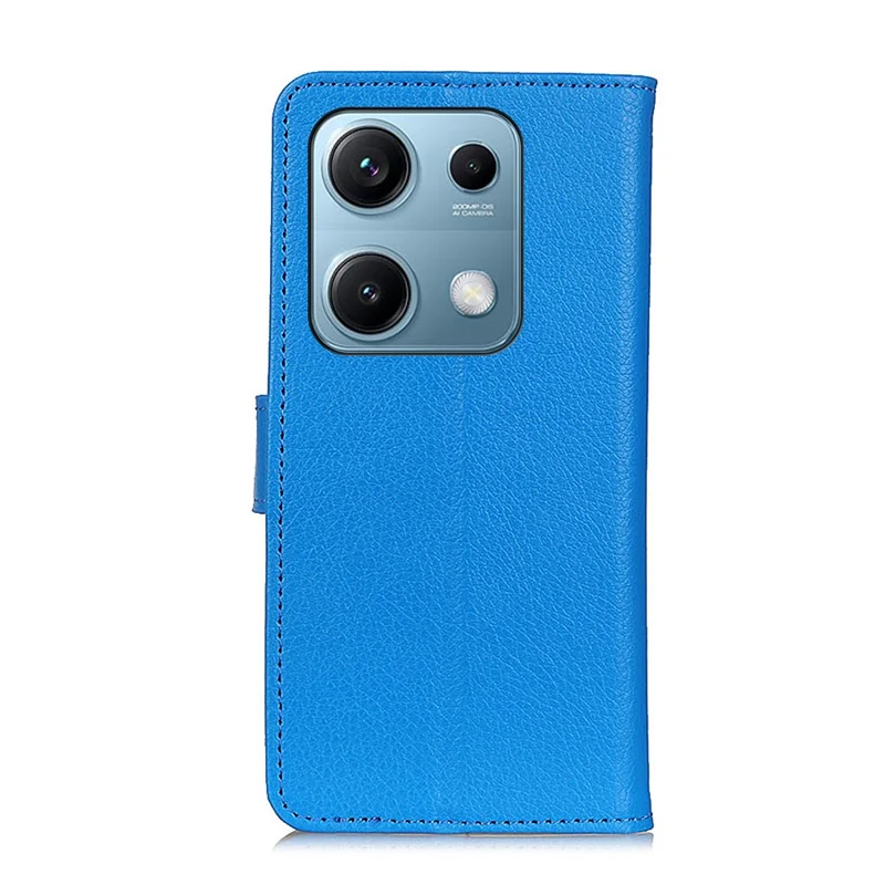 Futerał portfelowy na telefon z klapką dla Xiaomi Redmi Note 14S 4G, pokrowiec z syntetycznej skóry PU o fakturze litchi - niebieski