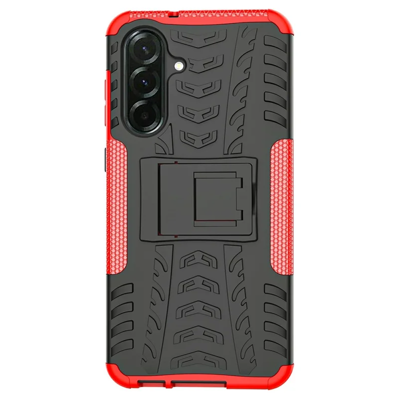 Bulk Purchasing For Samsung Galaxy A36 5G Case with Kickstand Tyre Pattern PC + TPU Phone Cover - Red