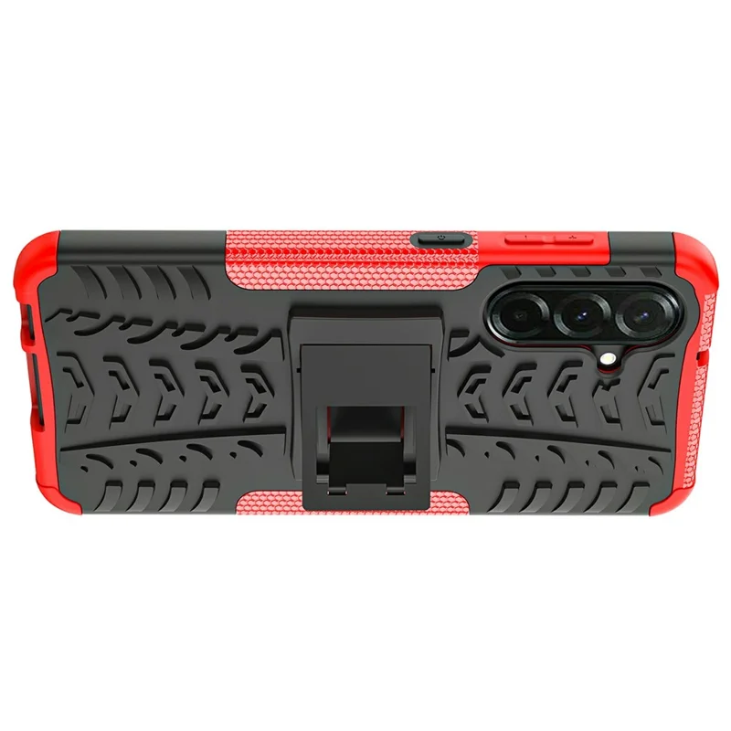 Bulk Purchasing For Samsung Galaxy A36 5G Case with Kickstand Tyre Pattern PC + TPU Phone Cover - Red