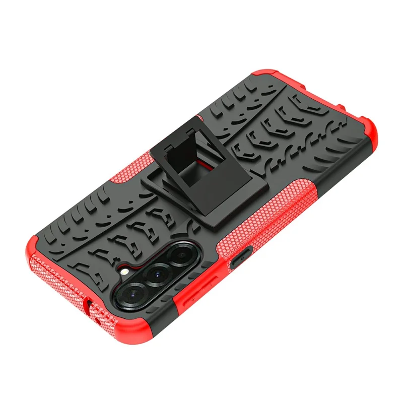 Bulk Purchasing For Samsung Galaxy A36 5G Case with Kickstand Tyre Pattern PC + TPU Phone Cover - Red