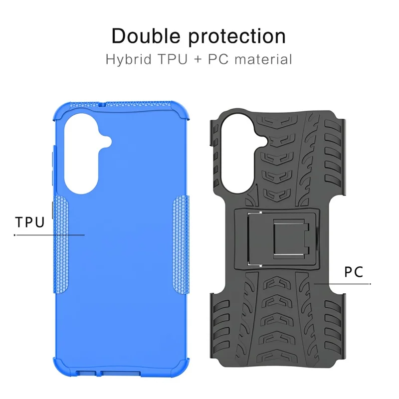 Bulk Purchasing For Samsung Galaxy A36 5G Case with Kickstand Tyre Pattern PC + TPU Phone Cover - Red