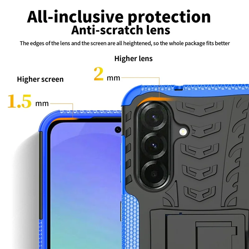 Bulk Purchasing For Samsung Galaxy A36 5G Case with Kickstand Tyre Pattern PC + TPU Phone Cover - Red