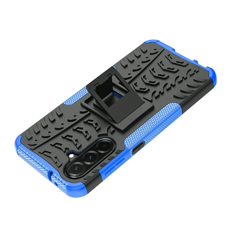 Bulk Purchasing For Samsung Galaxy A36 5G Case with Kickstand Tyre Pattern PC + TPU Phone Cover - Blue