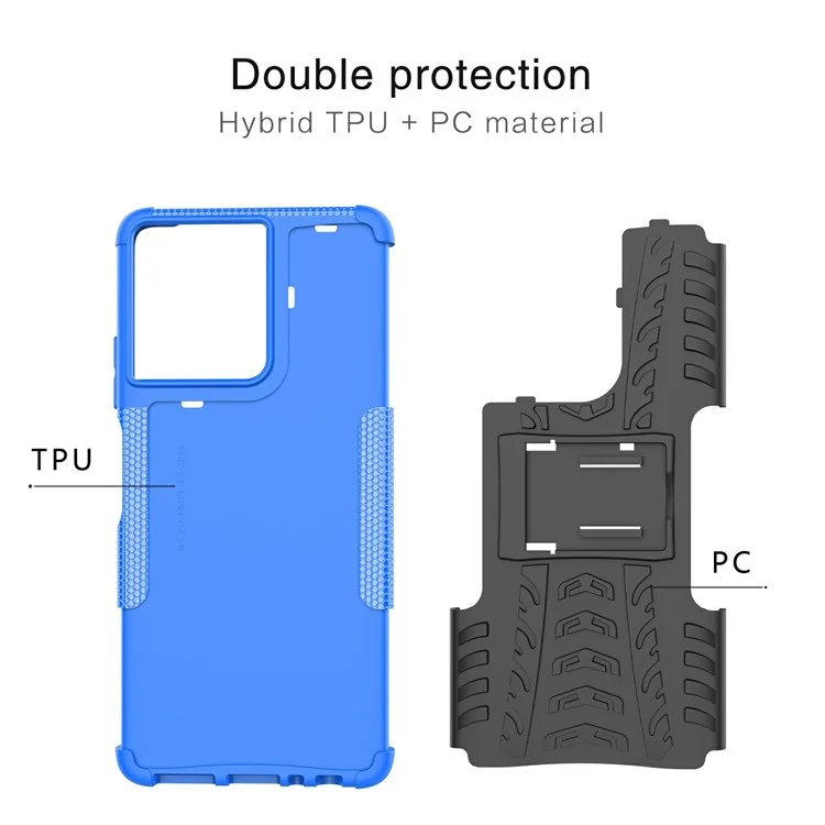Compra al por mayor de la carcasa del Motorola Moto G Power (2025) con soporte y patrón de neumático de PC + TPU - Rojo